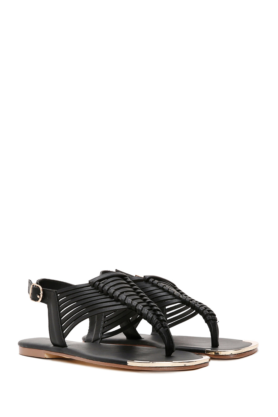 Women's Black Back Strap Flip Flop Sandals