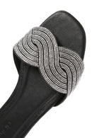 Women's Black Stone Slippers | Derimod