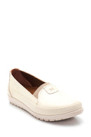 Women's Beige Leather Comfort Loafer | Derimod