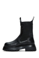 Women's Black Leather Chelsea Boots | Derimod