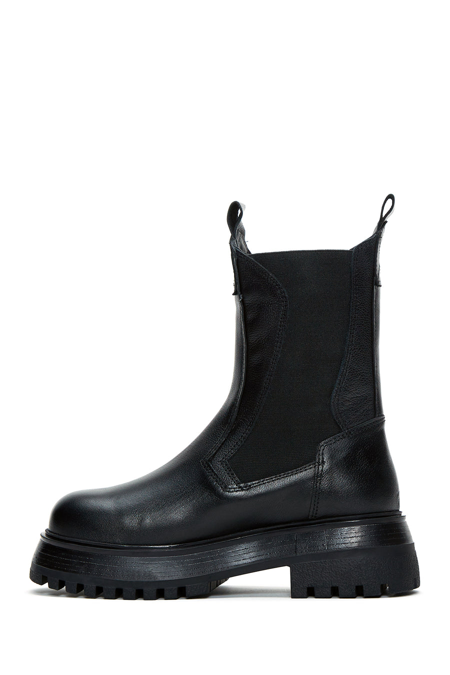 Women's Black Leather Chelsea Boots