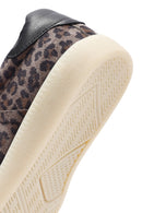 Women's Purple Lace-Up Patterned Suede Leather Sneakers | Derimod
