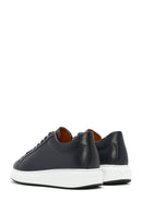 Men's Navy Blue Lace-Up Leather Sneaker | Derimod