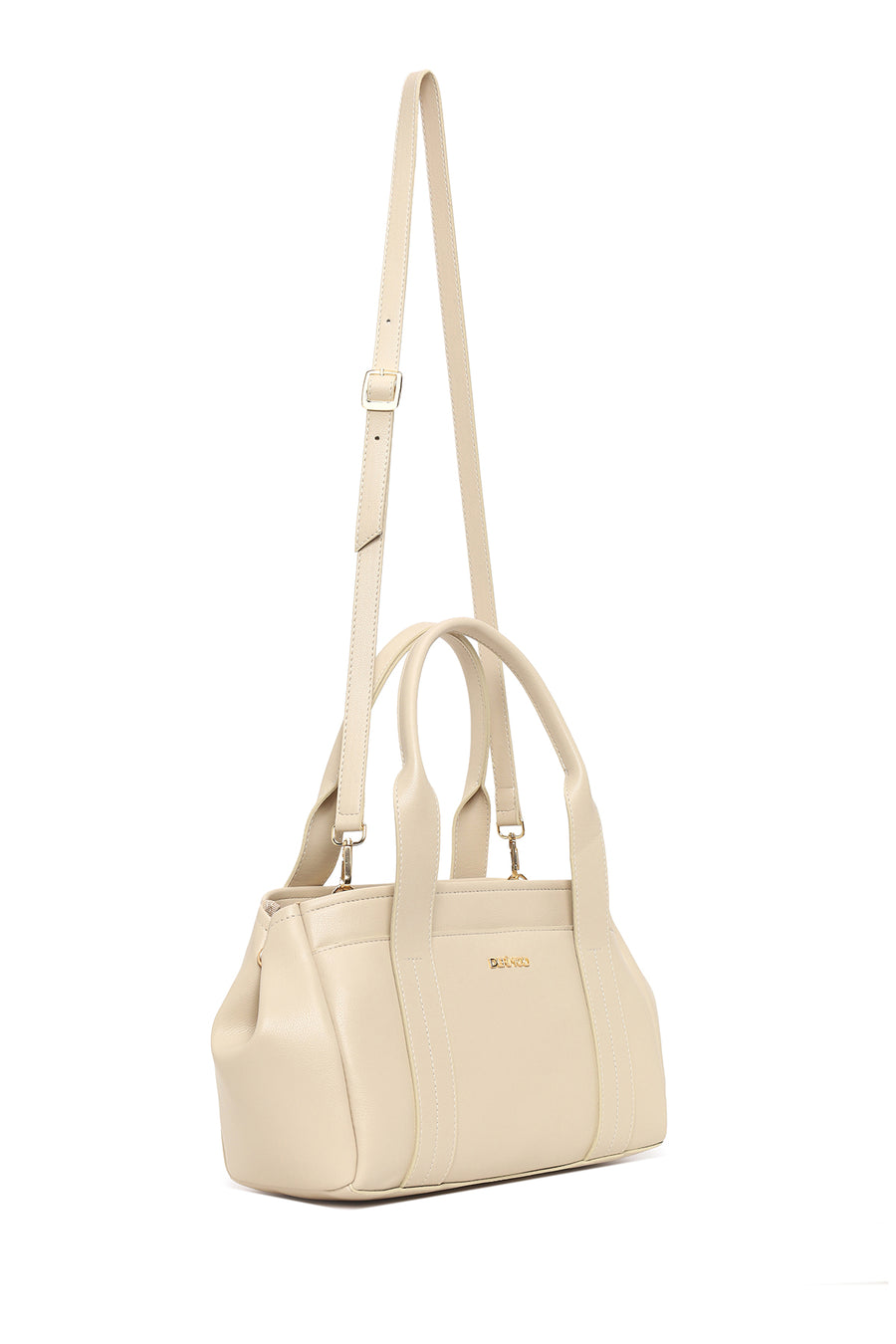 Women's Cream Long Strap Shoulder Bag