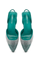 Women's Green Open Back Thin Heeled Shoes | Derimod