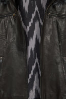 Audrey Woman Black Hooded Fur Leather Coats | Derimod