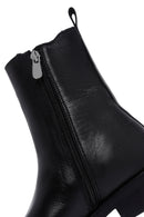 Woman Black Zippered Leather Casual Boots | Derimod