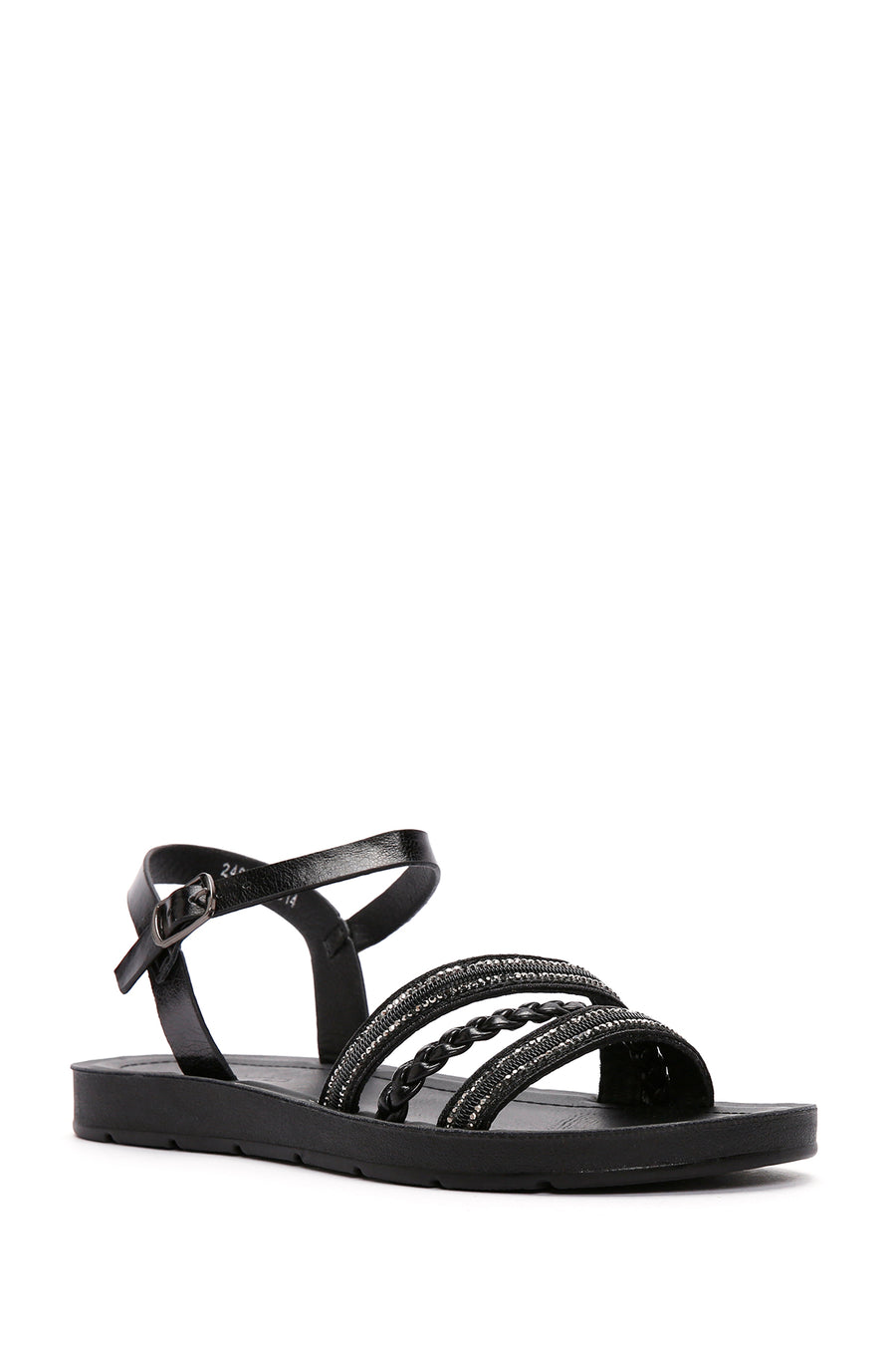 Women's Black Ankle Strap Comfort Sandals