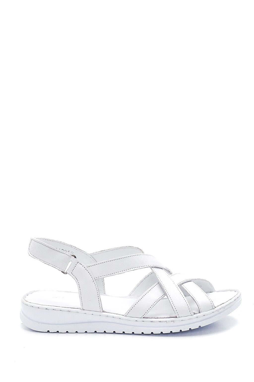 Kadın Beyaz Deri Comfort Sandalet
