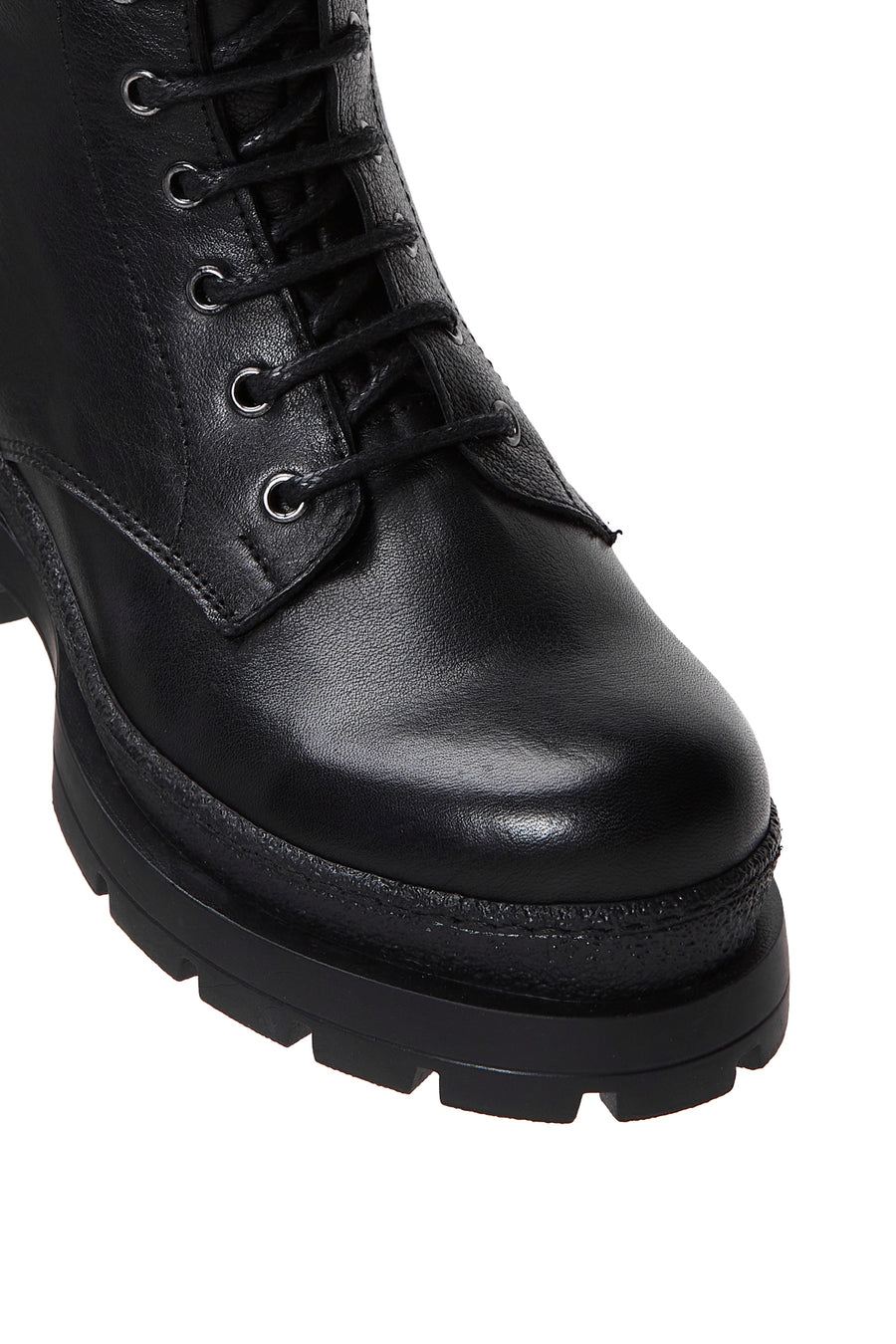 Women's Black Leather Zipper Boots