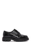Women's Black Lace-Up Leather Oxford Shoes | Derimod