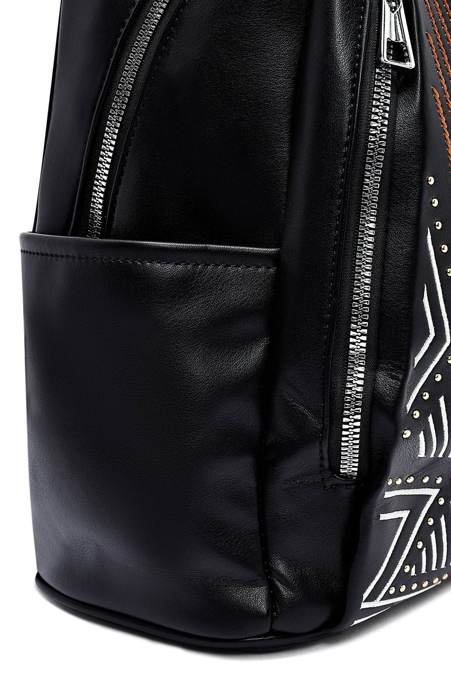 Women's Black Printed Backpack