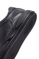 Men's Black Lace-Up Thick Sole Leather Sneakers | Derimod