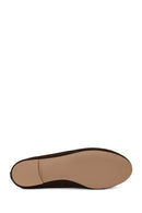 Woman Brown Buckled Suede Masculine Loafer | Derimod