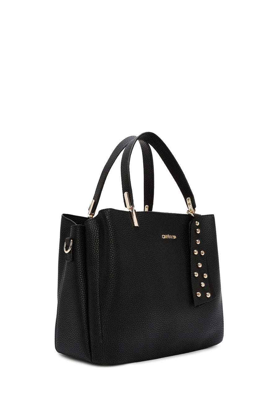 Women's Black Long Strap Accessory Detailed Handbag
