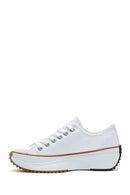 Kadın Beyaz Kalın Tabanlı Kumaş Sneaker | Derimod