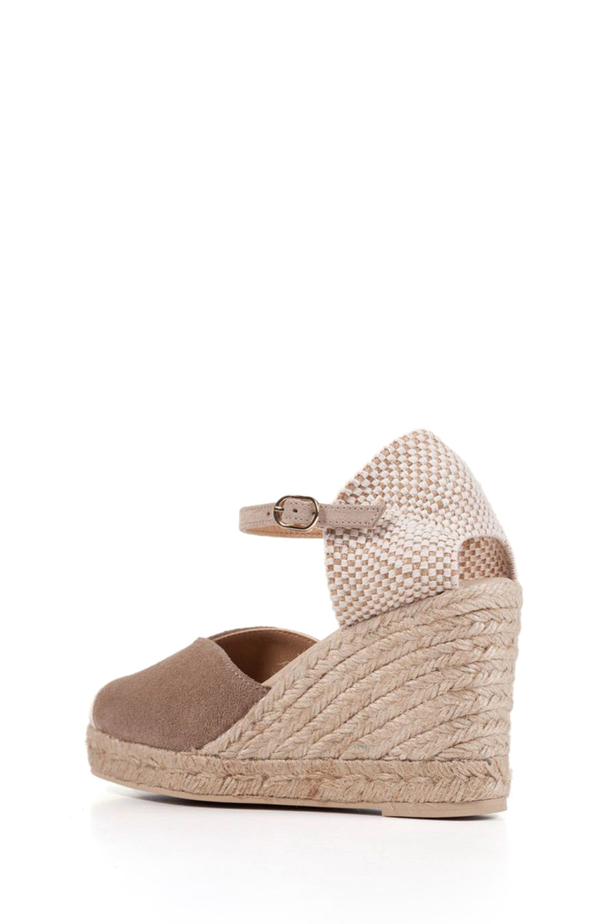 Geox Women's Beige Gelsa Wedge Heels Suede Leather Espadrille