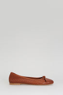 Tan Women's Leather Ballerinas | Derimod