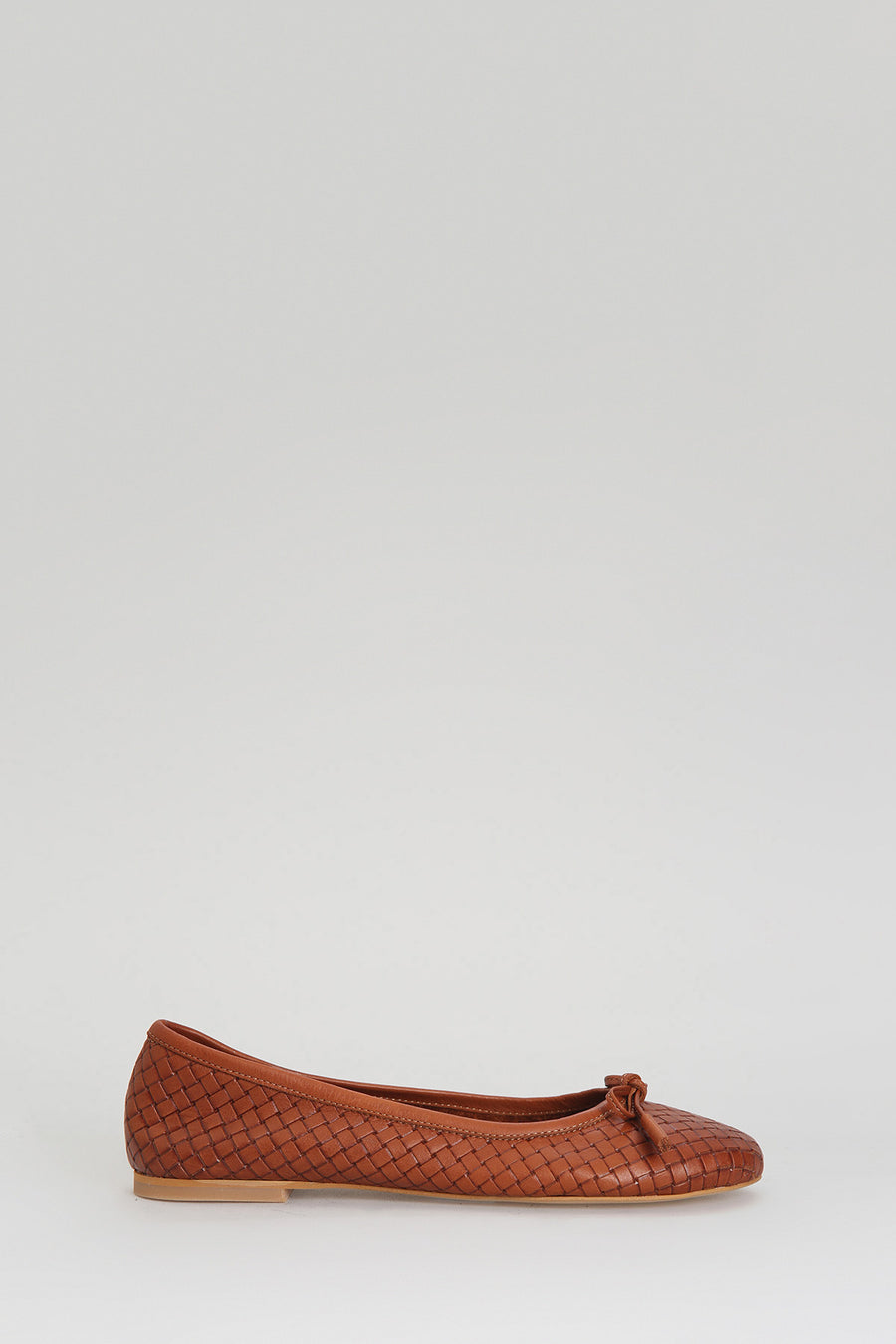 Tan Women's Leather Ballerinas