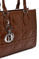 Woman Brown Long-Strap Quilted Classic Shoulder Bag | Derimod
