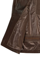Insignia Male Brown Leather Jacket | Derimod