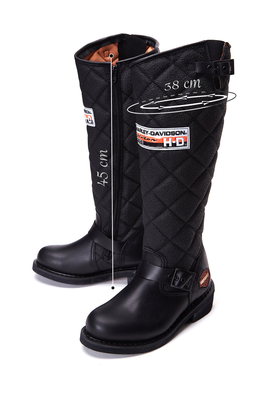 Harley Davidson Women's Black Laconia Hi Zipper Leather Boots