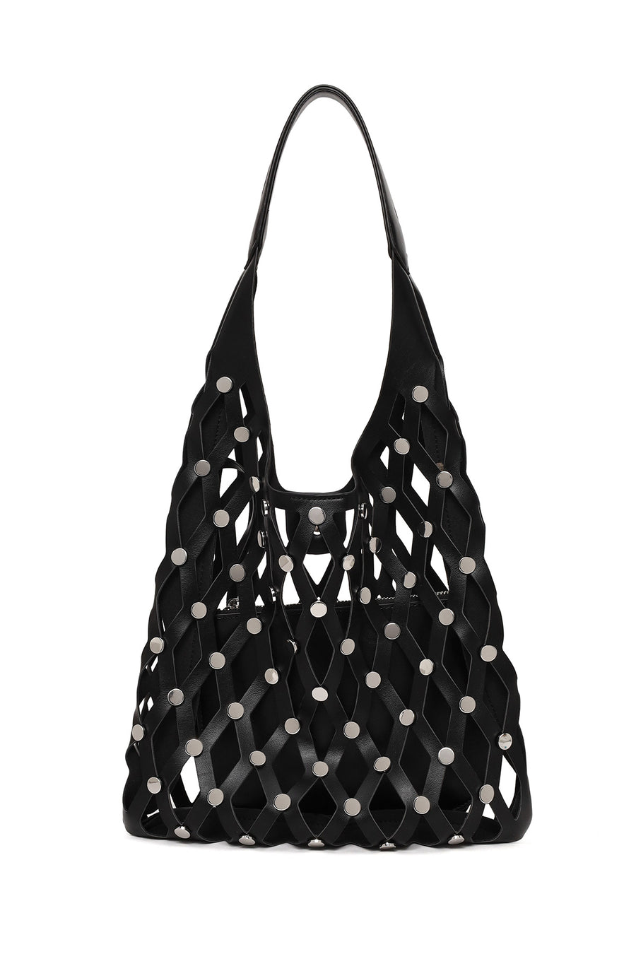 Woman Black Mesh Shoulder Bag