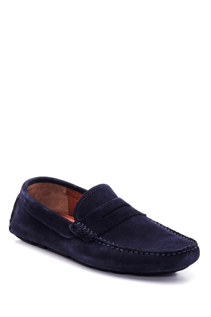 Erkek Lacivert Süet Deri Loafer