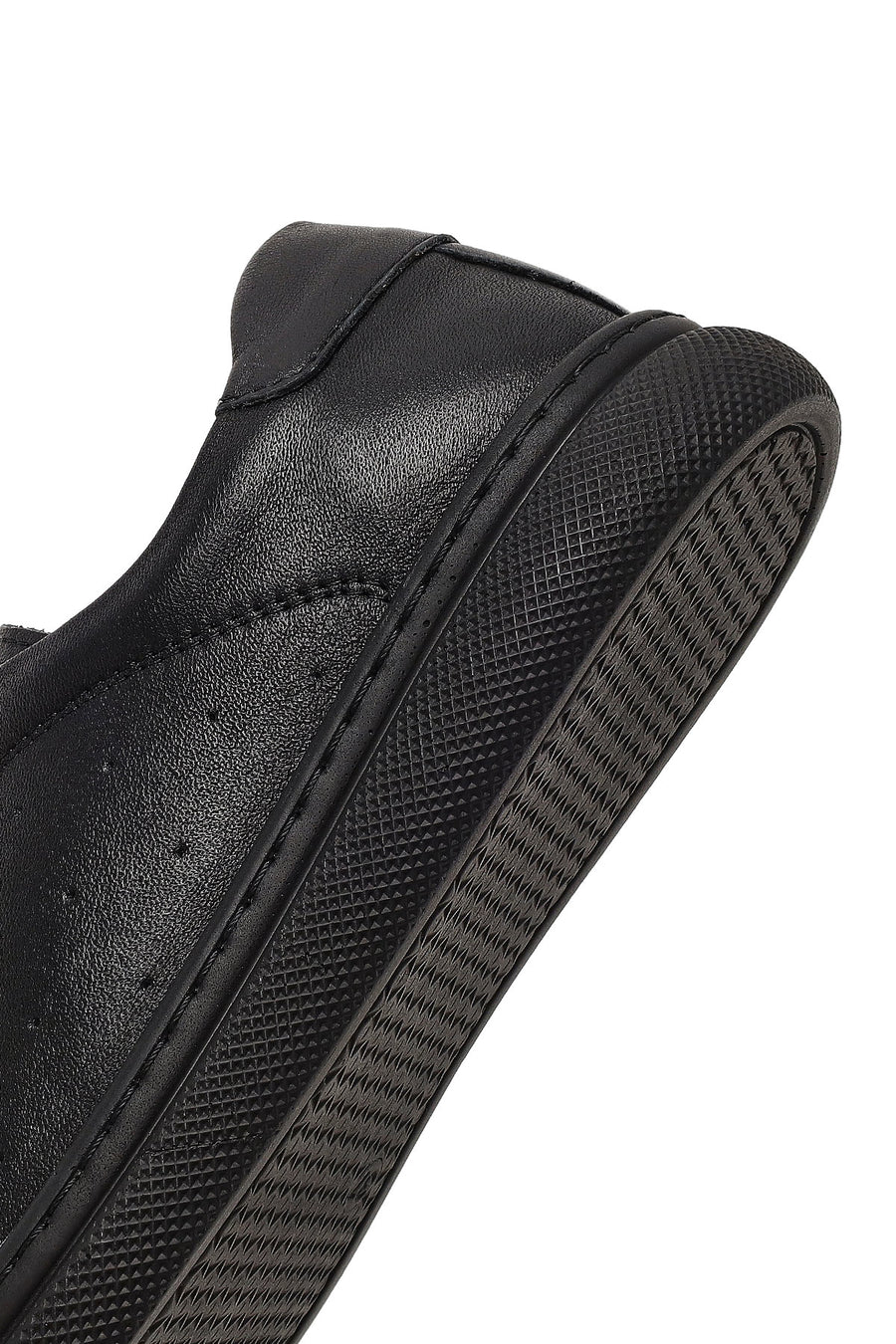 Women's Black Lace-up Leather Sneaker