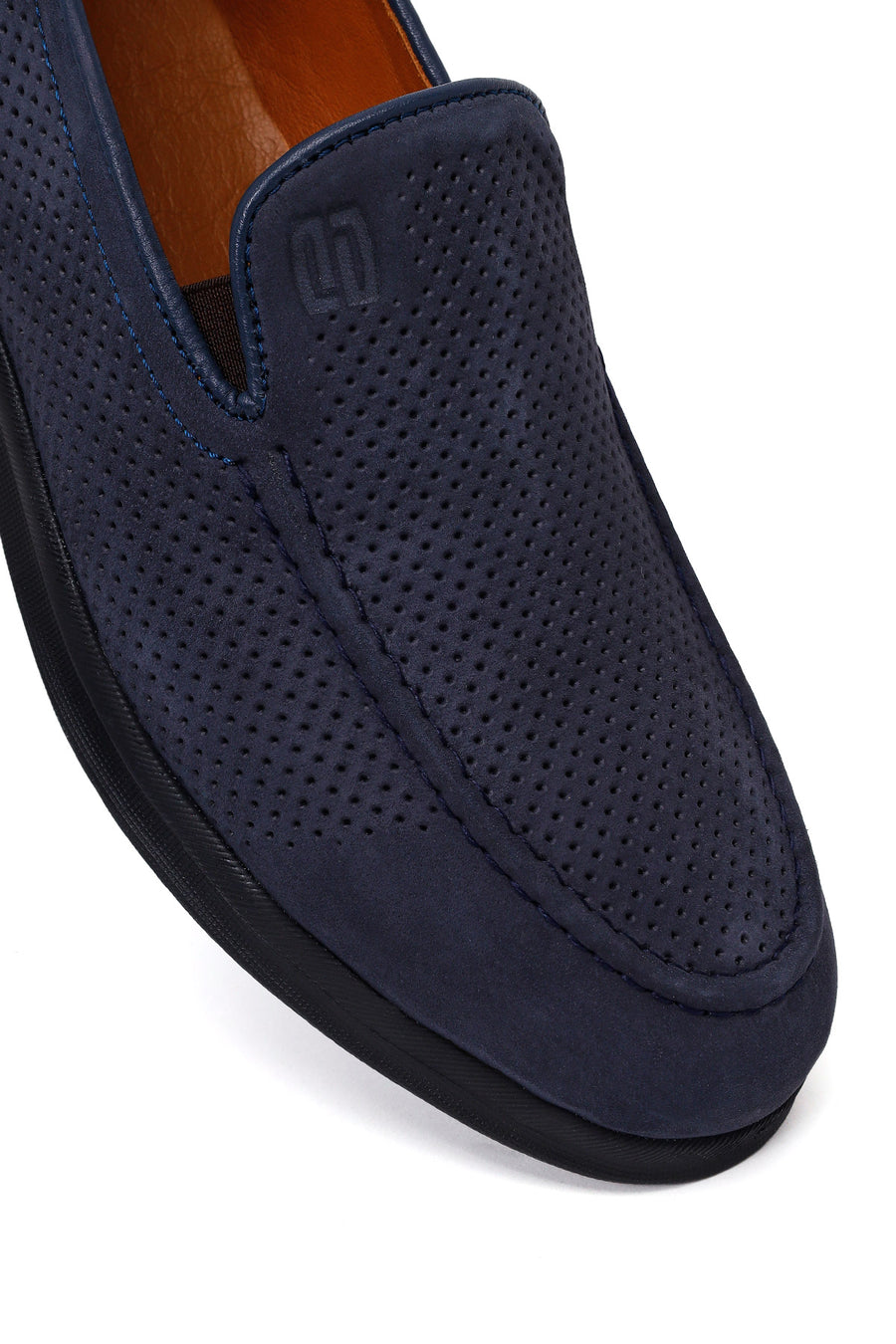 Male Navy Nubuck Leather Loafer