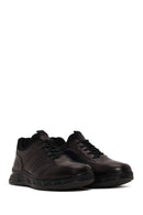 Derimod Fly Male Black Lace-Up Thick-Soled Leather Casual Sneaker | Derimod
