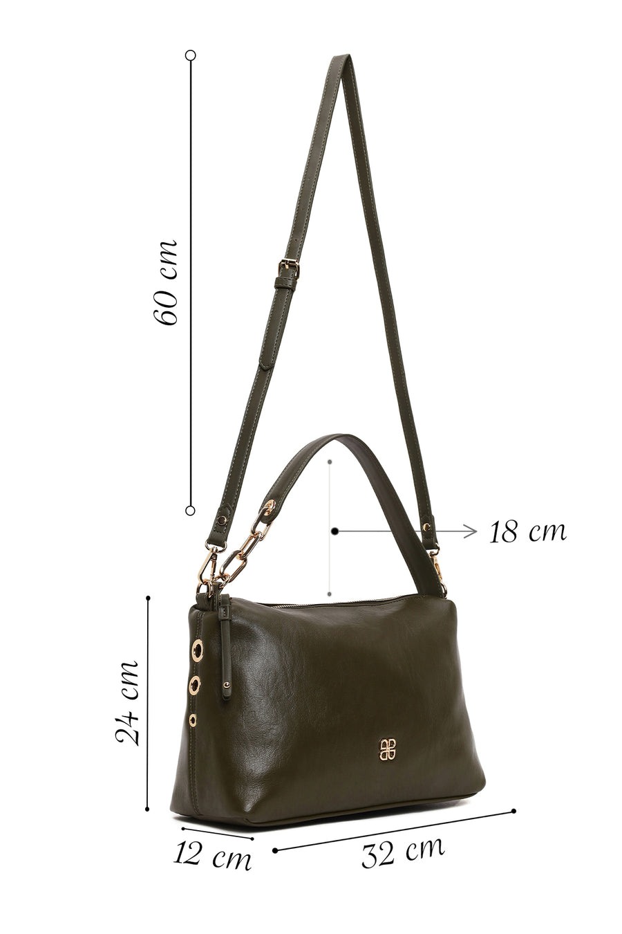 Woman Green Long-Strap Shoulder Bag