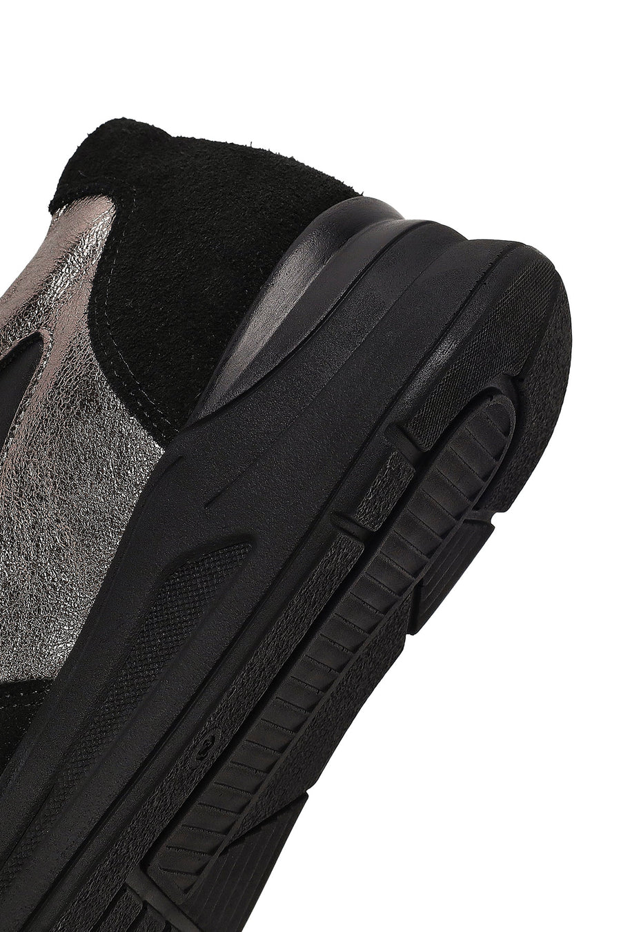Woman Black Lace-up Wedge Heel Leather Sneaker