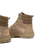 Men's Mink Lace-Up Thick-Soled Leather Boot | Derimod