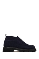 Male Navy Blue Lace-up Suede Casual Boots | Derimod