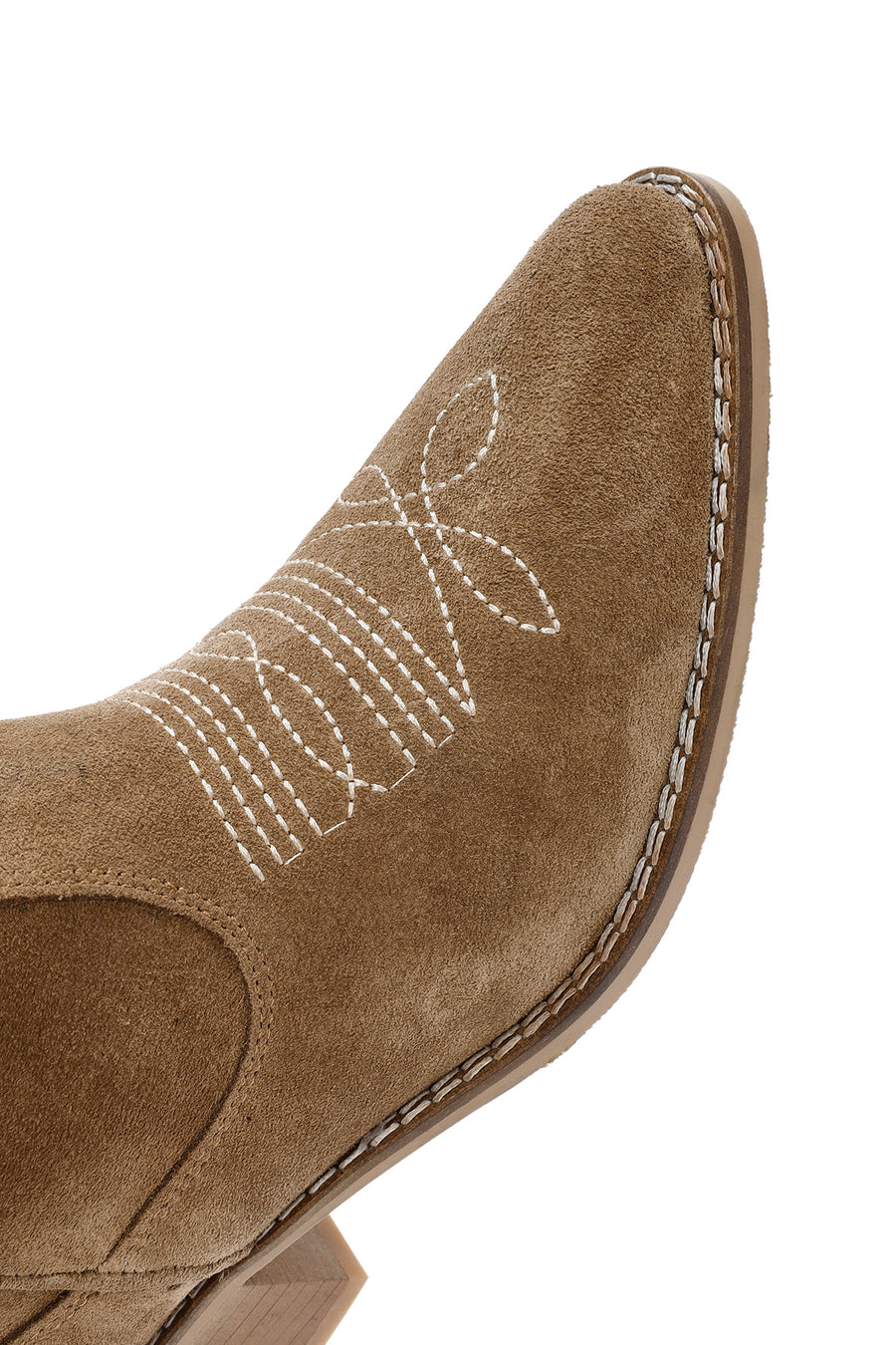 Women's Brown Suede Leather Heeled Cowboy Boots