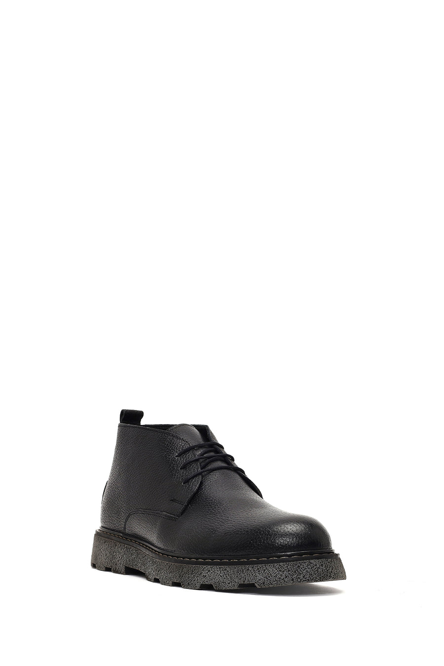 Men's Black Lace-Up Leather Casual Boot