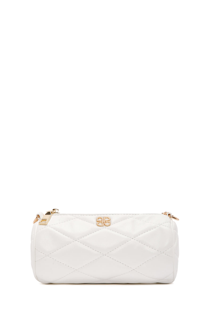 Women's White Long Strap Quilted Crossbody Bag
