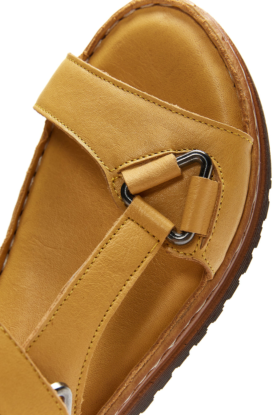Kadın Sarı Deri Comfort Sandalet
