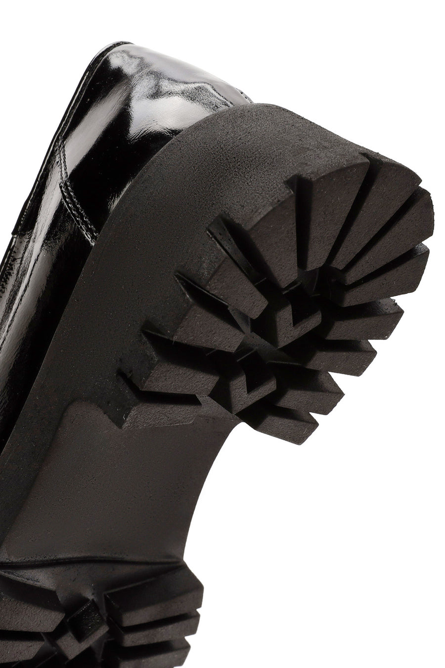 Women's Black Patent Leather Masculine Loafer