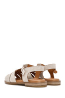 Women's Mink Suede Leather Sandals with Buckle Ankle | Derimod