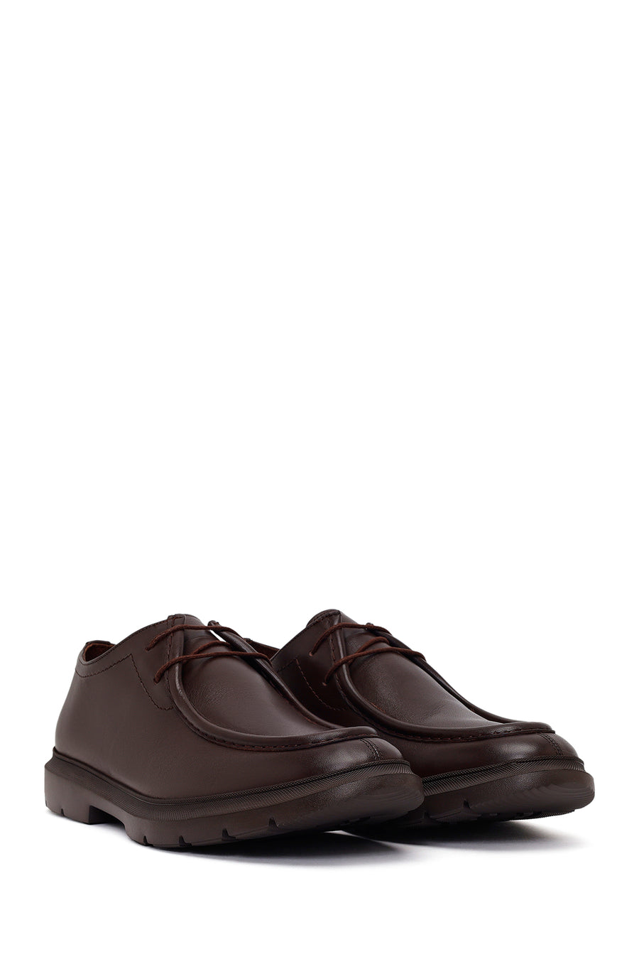 Male Brown Lace-up Leather Casual Shoes