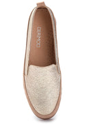 Women's Leather Glitter Detailed Loafer | Derimod
