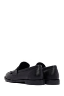 Woman Black Leather Masculine Loafer | Derimod