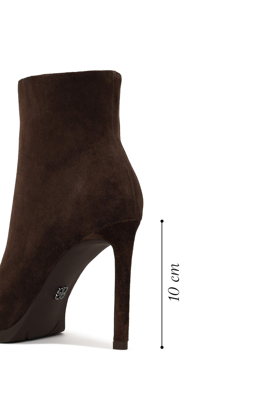 Woman Brown Zip Closure High Thin Heeled Suede Boots