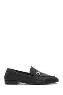Women's Black Leather Masculine Loafer | Derimod