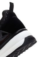 Alberto Guardiani Women's Black Louise Thick Soled Leather Sneaker | Derimod