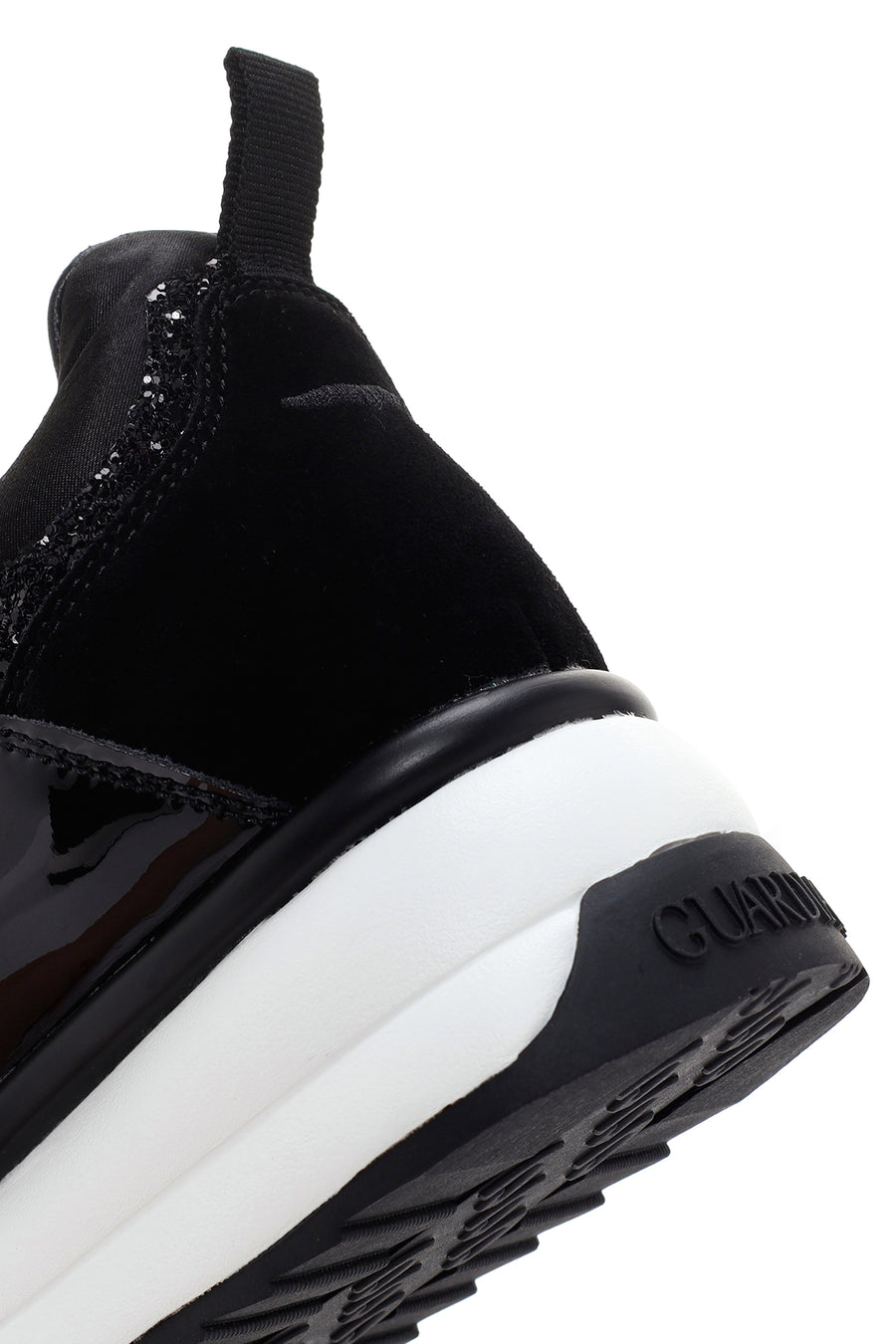 Alberto Guardiani Women's Black Louise Thick Soled Leather Sneaker
