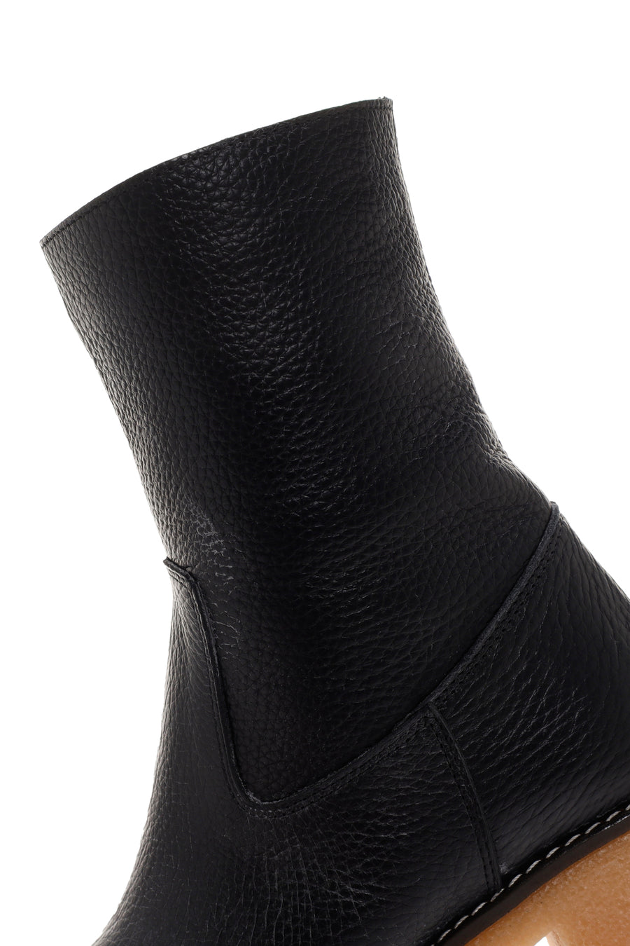 Women's Black Leather Zippered Heeled Boots