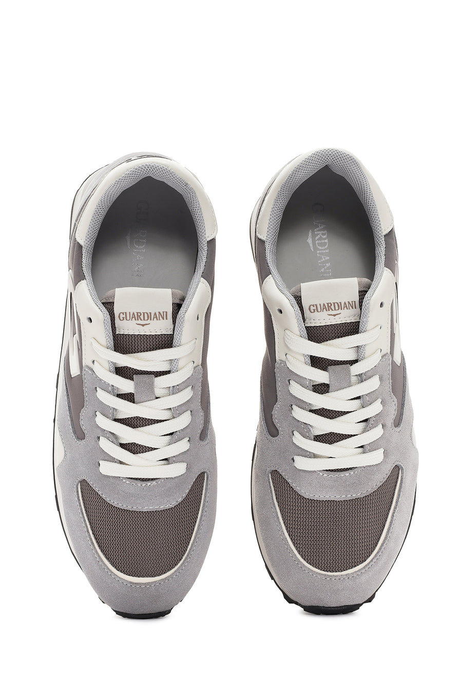 Alberto Guardiani Men's Wen Thick Sole Gray Lace-Up Leather Sneaker